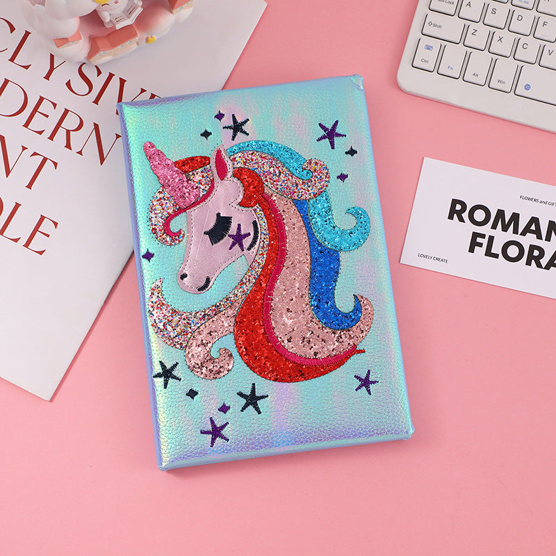Wholesale Cartoon Unicorn Shiny Notepad Children' s Cute Rabbit Notebook